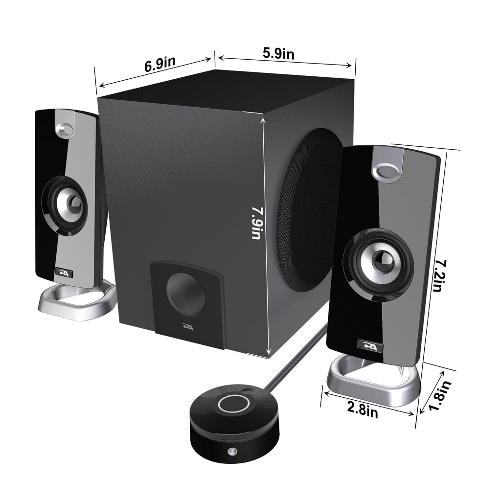 Cyber Acoustics 2.1 Subwoofer Speaker System with 18W of Power – Great for Music, Movies, Gaming, and Multimedia Computer Laptops (CA-3090) Green