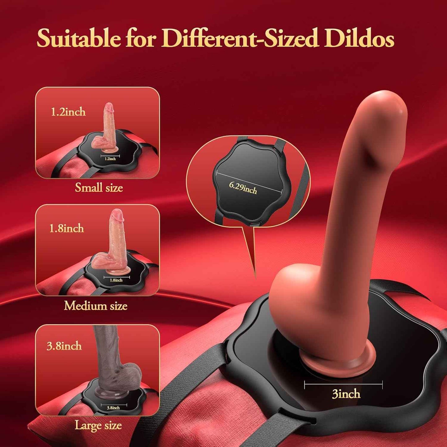 ZIPOTMEY Adjustable Suction Cup Dildo Mount Strap-On Board Black