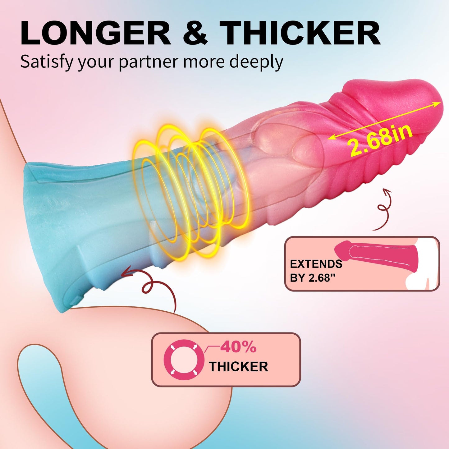 Dragon Penis Sleeve Cock Sleeve Sex Toy for Men, 8 Inch Monster Huge Thick Dildo Sleeve Penis Sheath Extender Enlarger, Anal G Spot Stimulator Beginner Soft Silicone Adult Sex Toys for Men and Couple