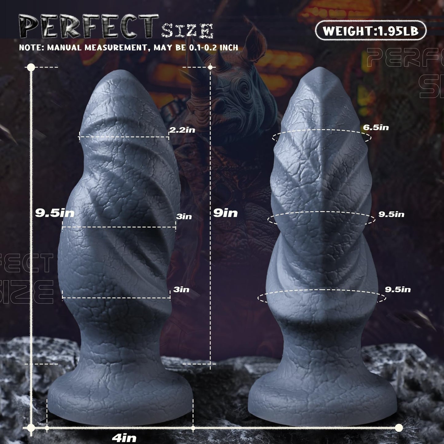 11 Inch Silicone Fantasy Dildo Huge Anal Plug with Big Knot, 3.4" Diameter Huge Thick Anal Dildo Massive Butt Plugs Sex Toys for G spot & P Spot Stimulation, Monster Animal Dildo for Women Men Gay
