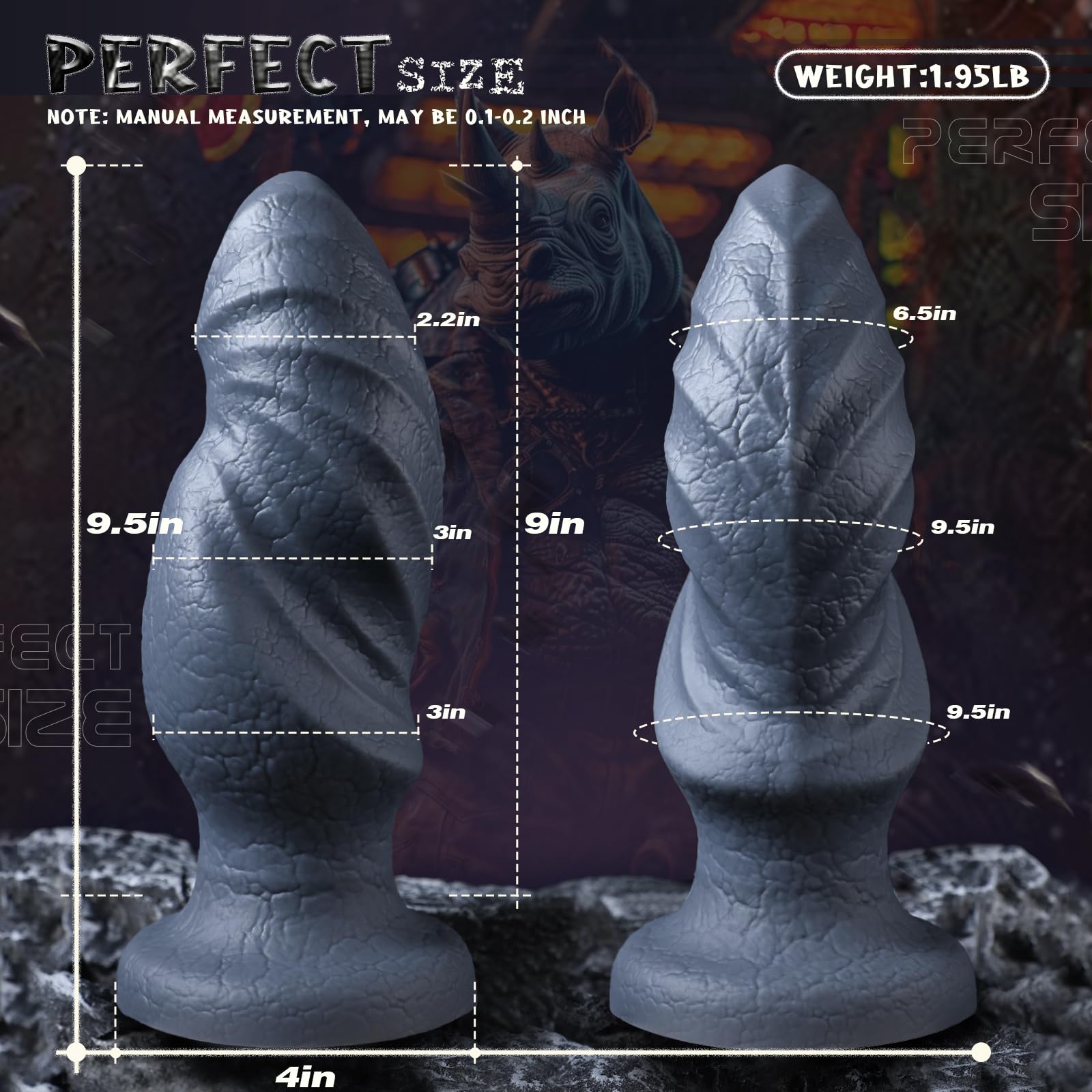 11 Inch Silicone Fantasy Dildo Huge Anal Plug with Big Knot, 3.4" Diameter Huge Thick Anal Dildo Massive Butt Plugs Sex Toys for G spot & P Spot Stimulation, Monster Animal Dildo for Women Men Gay