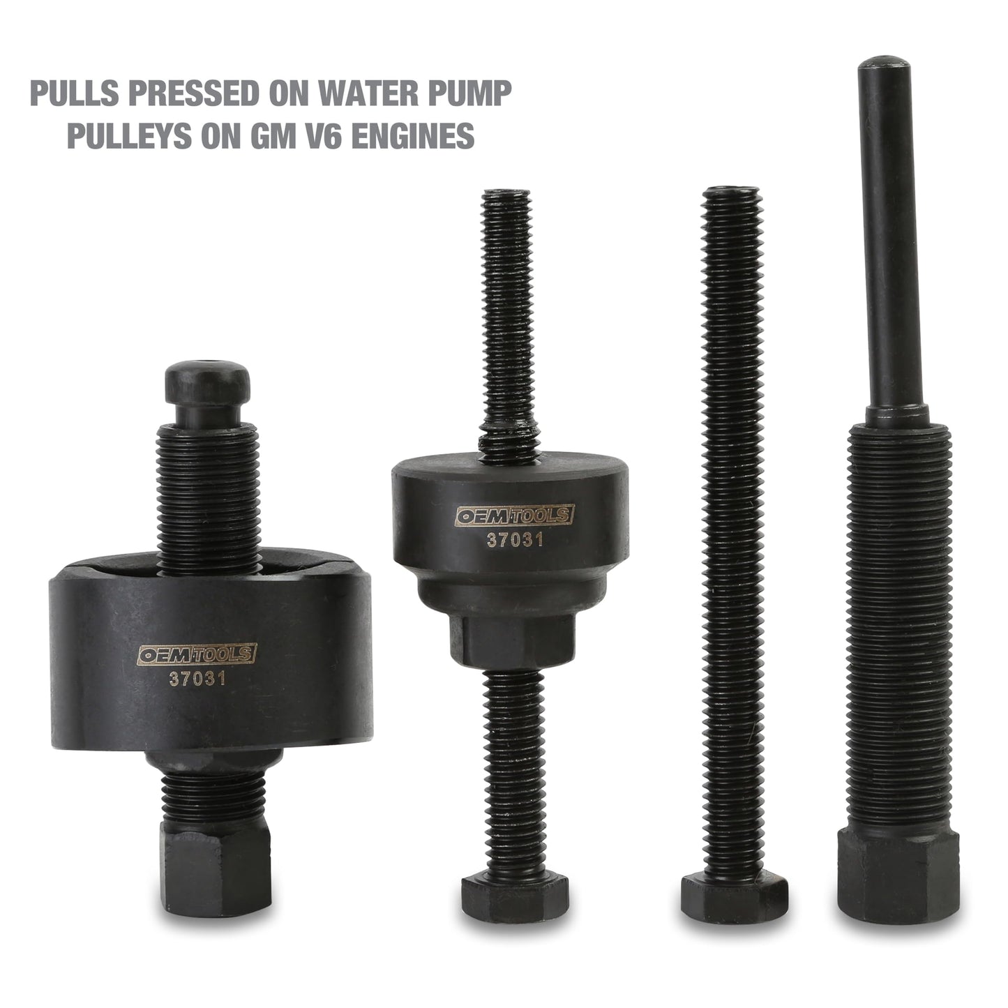 OEMTOOLS Power Steering Pulley Puller and Installer Kit, Removes and Installs Power Steering Pump Pulleys on Most Domestic Vehicles, Ford, GM, VW, 37031 Green Case