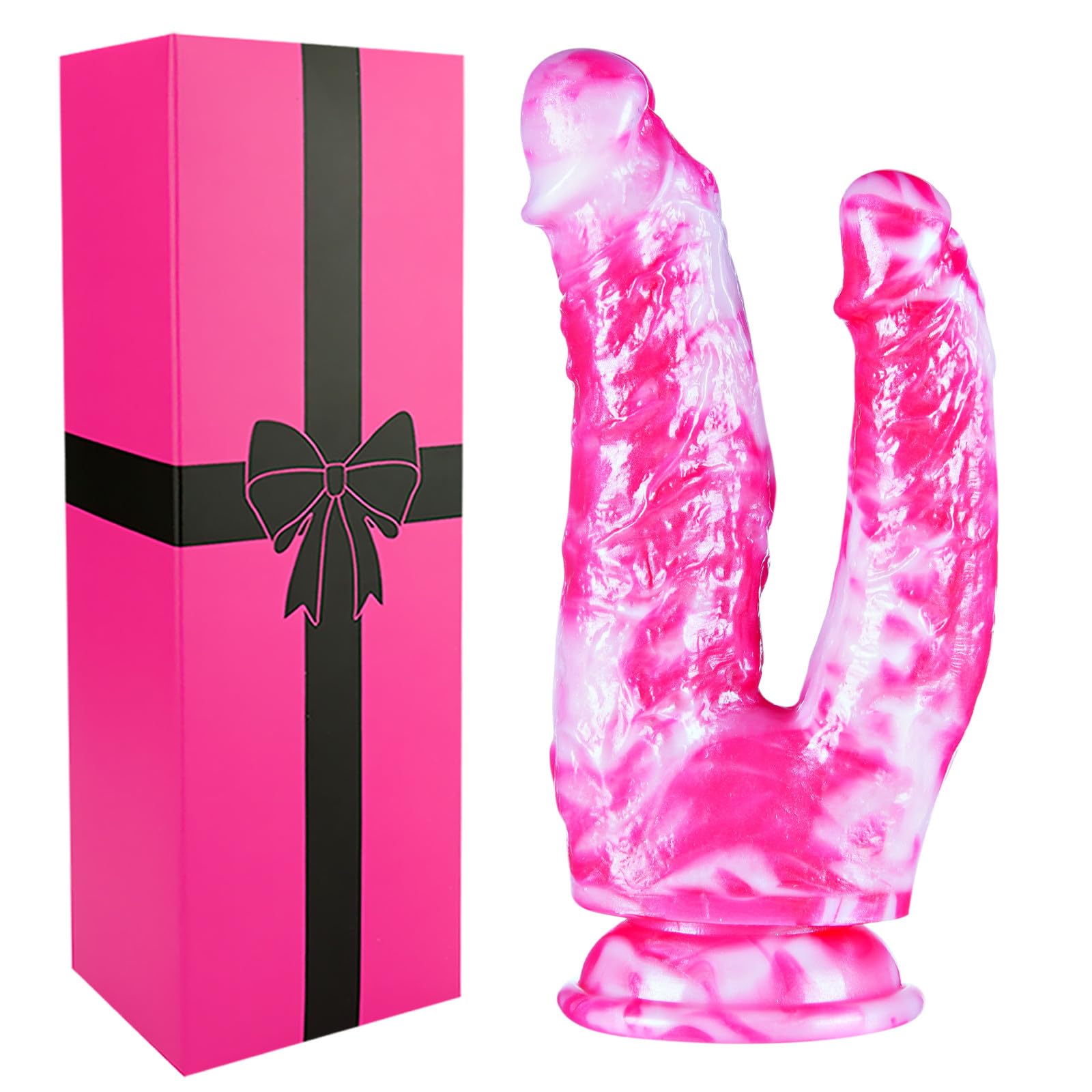 8 Inch Double Headed G-Spot Anal Dildo for Beginner, 7" Soft Silicone Realistic Shower Double Ended Sided Dildo
