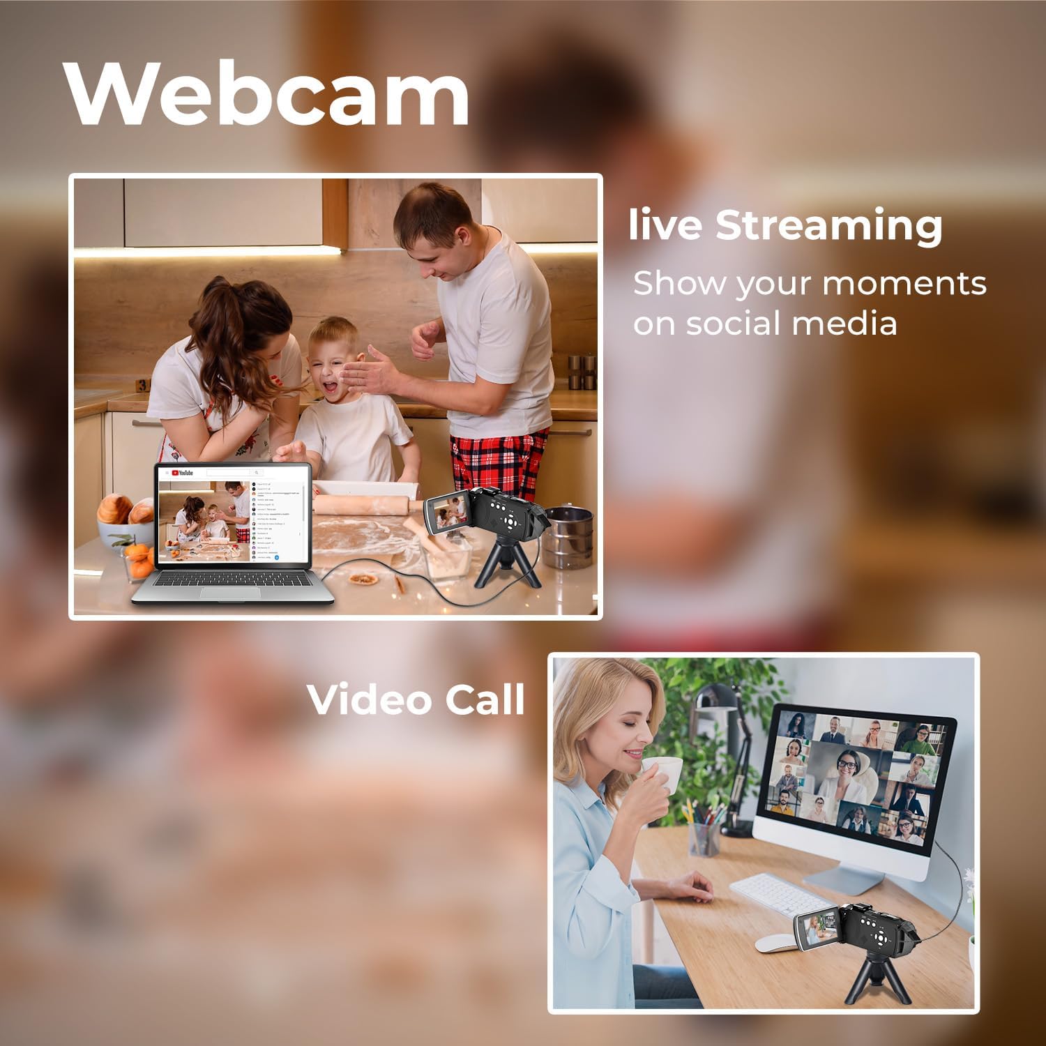 Camcorder Video Camera, Recording Camera for Content Creators