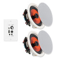 Herdio 4 Inch Bluetooth Ceiling Speakers 240W 2-Way Flush Mount in Wall Amplifier Receiver Suitable for Home Theater Bathroom Living Room Kitchen Office (1 Pair)
