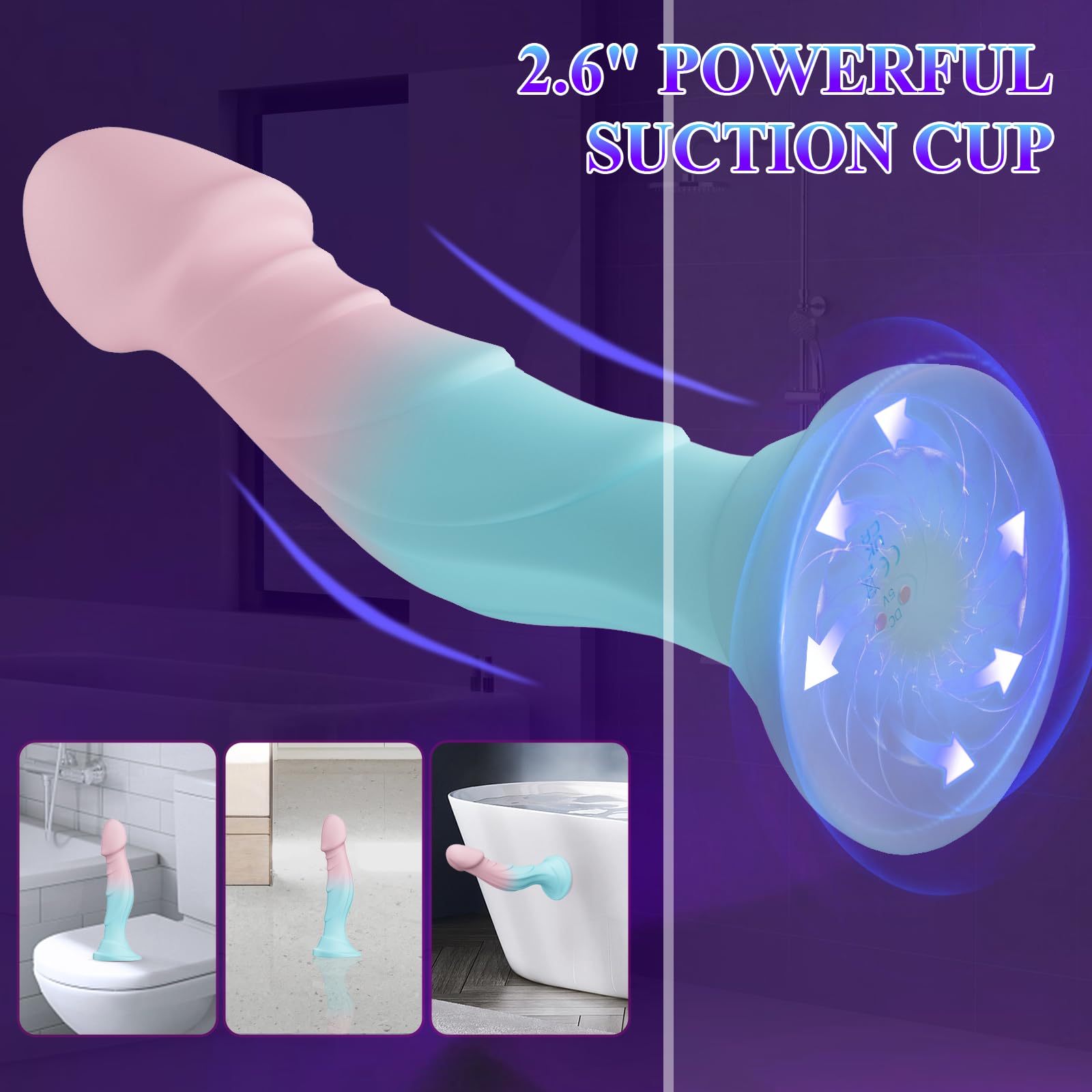 Women Sex Toys Dildo Vibrator -7.5” Silicone Realistic Dildos with Suction Cup for Women Vagina Anal Sex, 9 Vibration, Macaron Gradient Slim Dildo Lifelike Penis Vibrator Adult Toys & Games