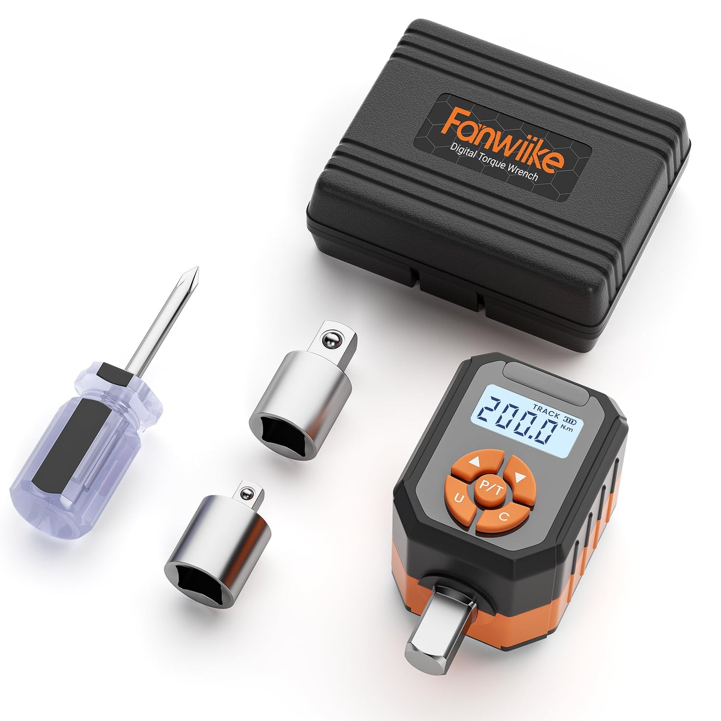 Fanwiike Digital Torque Wrench, Inch Pound Torque Wrench Electronic with Buzzer & LCD Indicator, Electric Torque Wrench Set for Cars Automotive Motorcyce