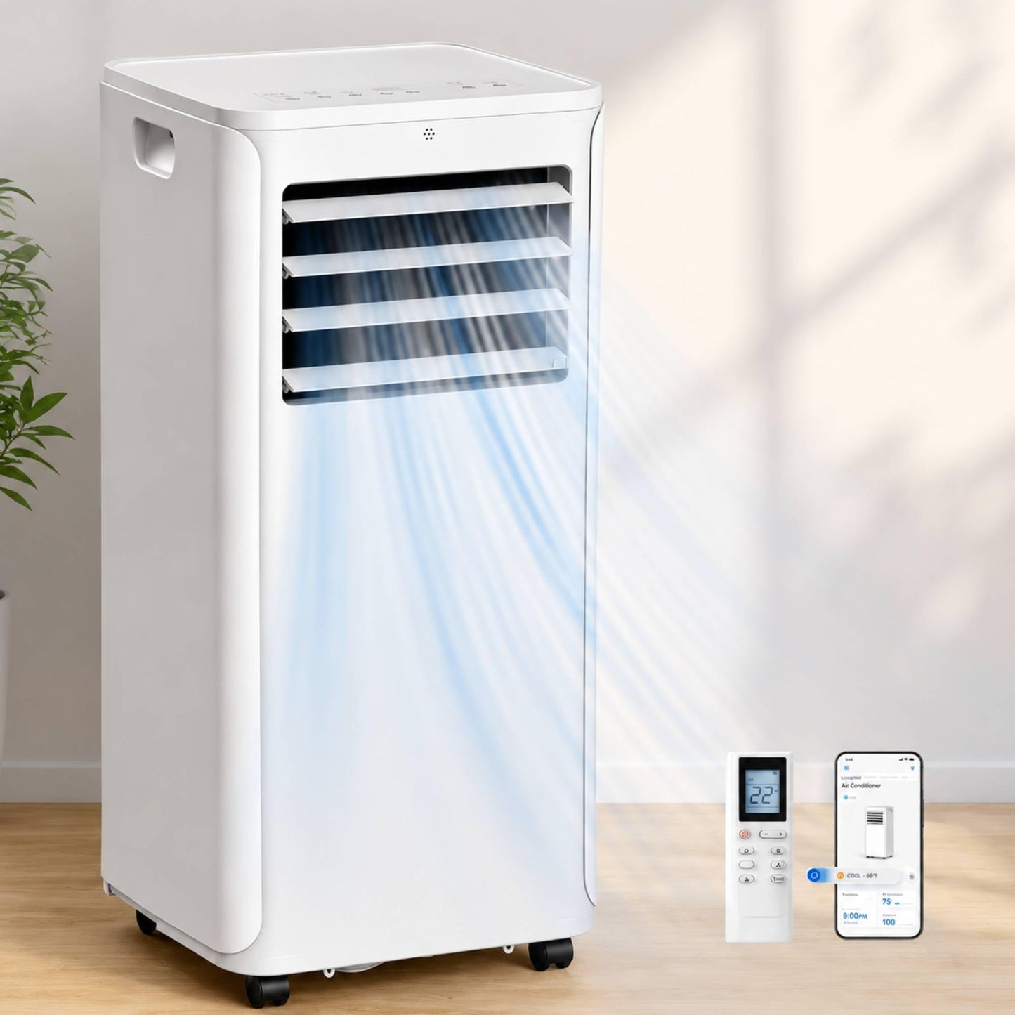 8400,10000,12000,14000,15000 BTU Portable Air Conditioners, Portable Ac with Remote Control Cool Up to 350,450 Sq.Ft, 3 IN 1 with Remote Control Sleep Mode, Windows kit,White & Garage