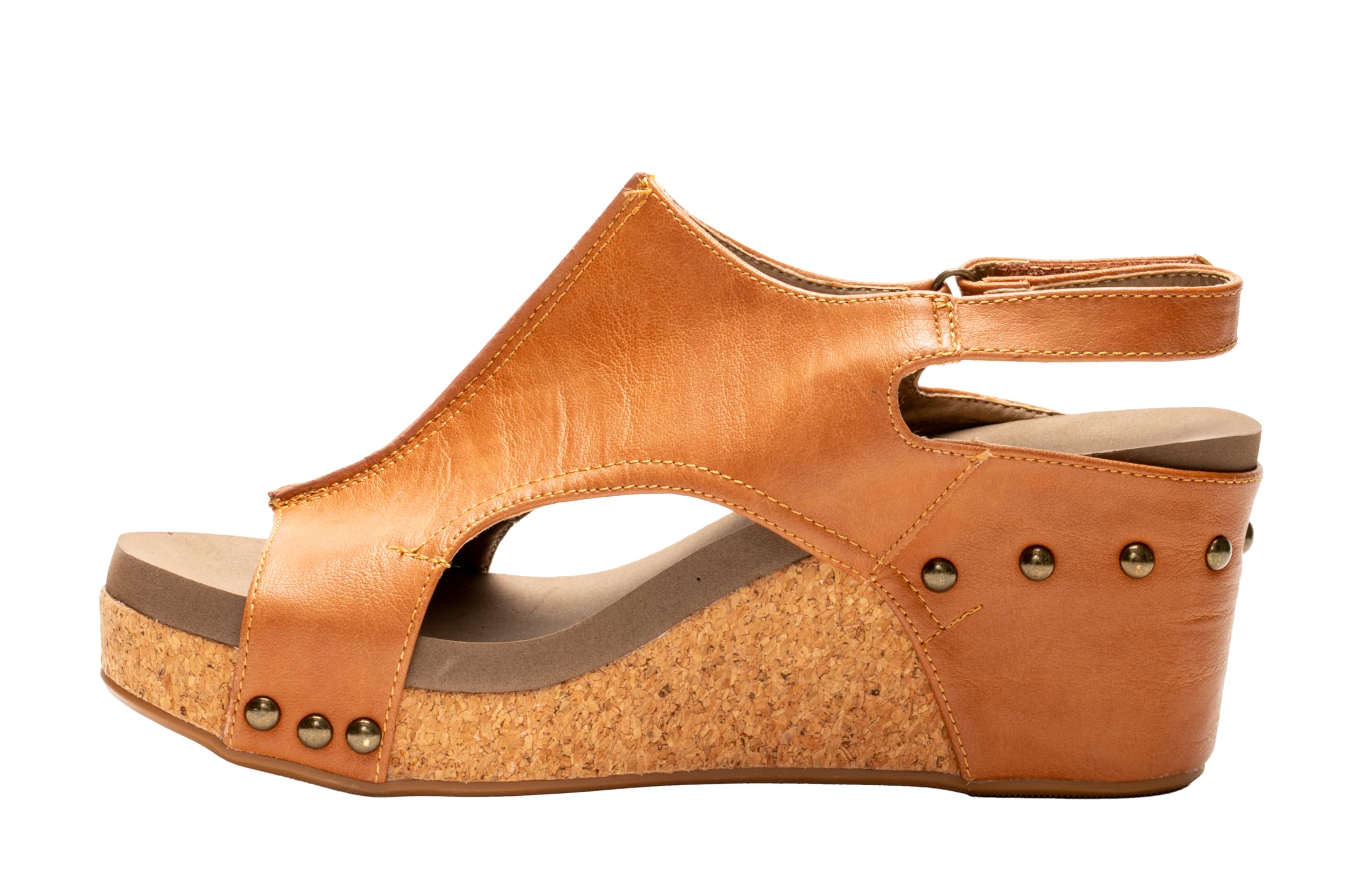 Corkys Footwear Womens Carley Wedges, Featuring Corkys EVA Foam Cushioned Insoles, A 2.5 Inch Heel, Lightweight For All Day Wear, And Hook And Loop Closure