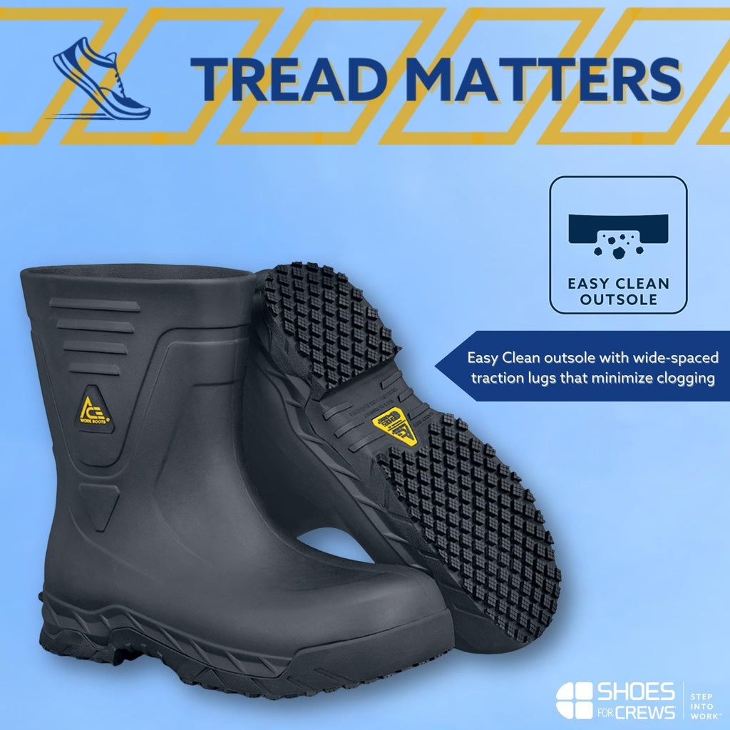 ACE Unisex Slip-Resistant Work Boots - Water-Resistant, Non-Slip Industrial Safety Boots for Men & Women with Soft Toe or Composite Toe - Bullfrog Pro II