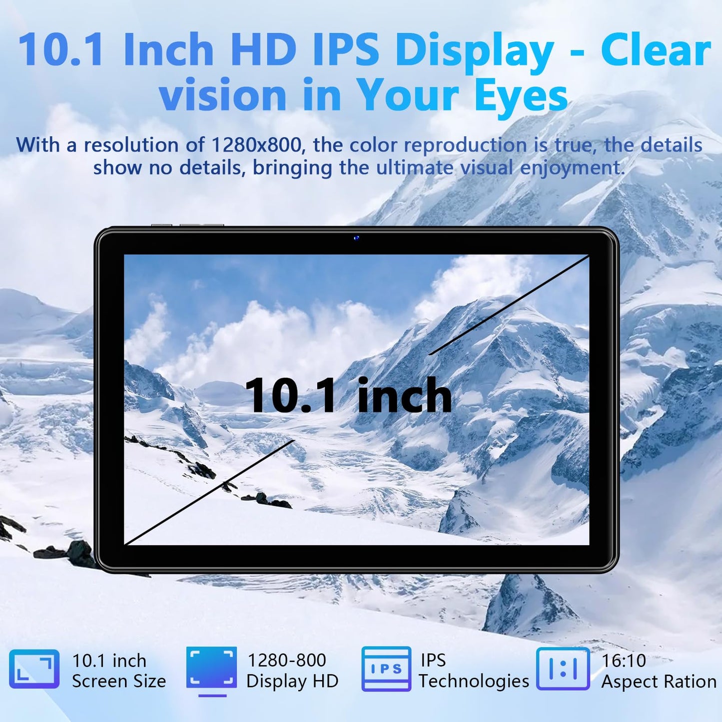 Aobante 10 Inch Tablet, Android 15 Tablets with 18GB RAM+128GB ROM(Expand to 1TB), Octa Core 1280 * 800 IPS HD Display, 6000mAh Battery, Dual 5MP+8MP Camera, 5G/2.4G WiFi