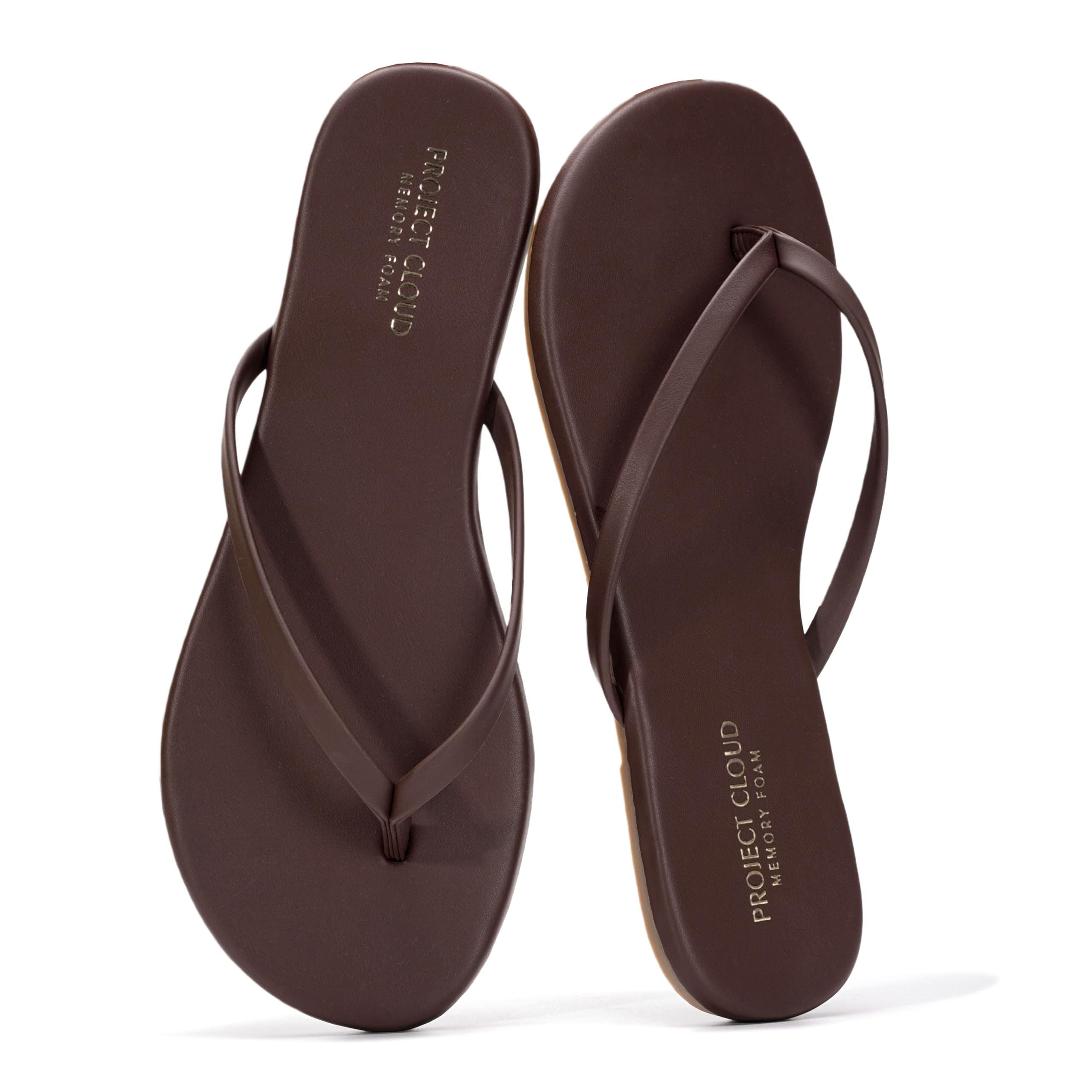 Project Cloud Flip Flops for Women Footwear- Lightweight and Memory Foam Insole Sandals for Women 2026 - Durable Non-Slip Beach Essentials Flats for Women Sandals (Foundations)