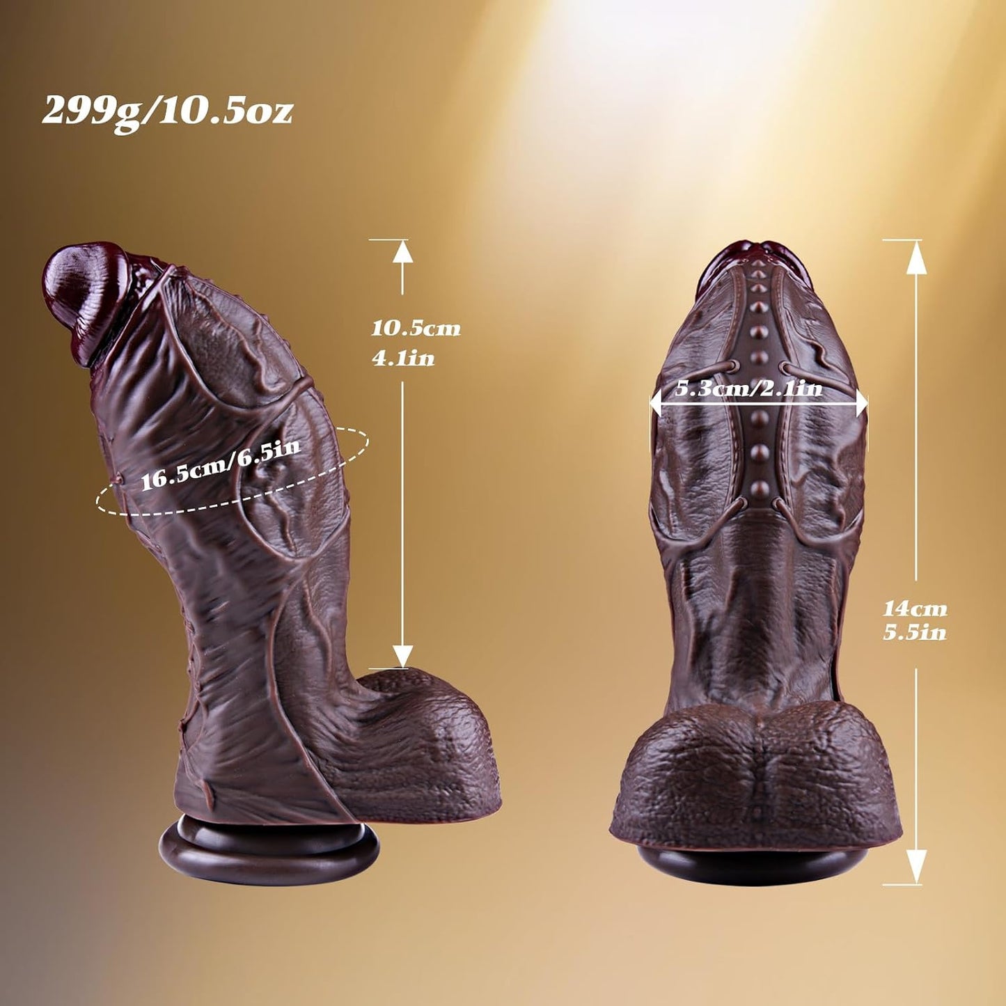 Umania Realistic Silicone Dildo with Suction Cup 5.5 inch Black