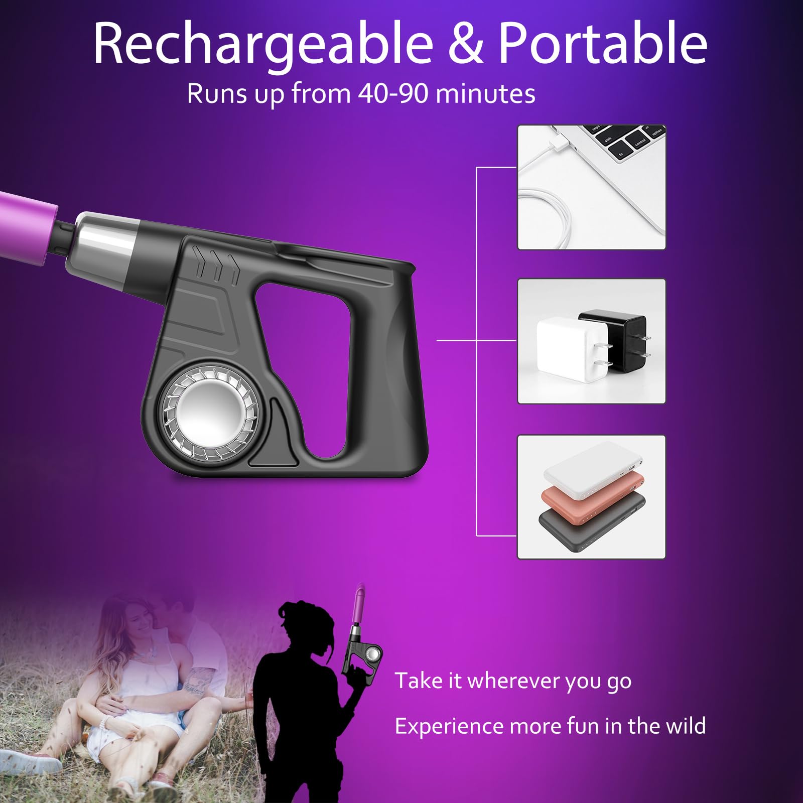 Handheld Sex Machine for Women Quiet, Sex Toys Machine Rechargeable, Powerful Thrusting Vibrator Portable G Spot Dildo Machine for Couples, Dildo Thrusting Anal Vibrator with Strong Modes for Woman