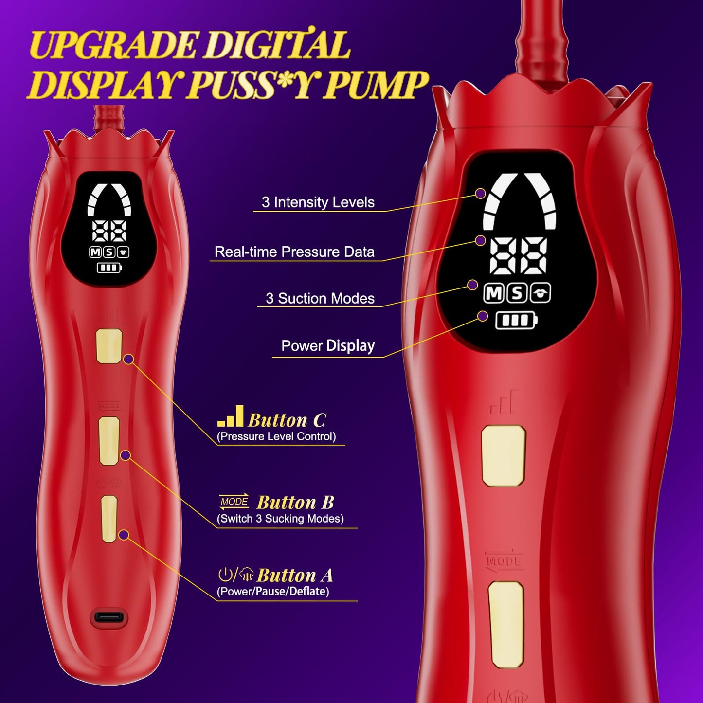 Pussy Pump Electric Rose Clitoral Pump - Vagina Nipple Sucking Toys for Women, 3 Suction Levels & 3 Modes Vacuum Sex Toy, 2 Clit & 5 Nipple Suckers, BDSM Rose Toys Kit for Female Couple Adult Sex Toys