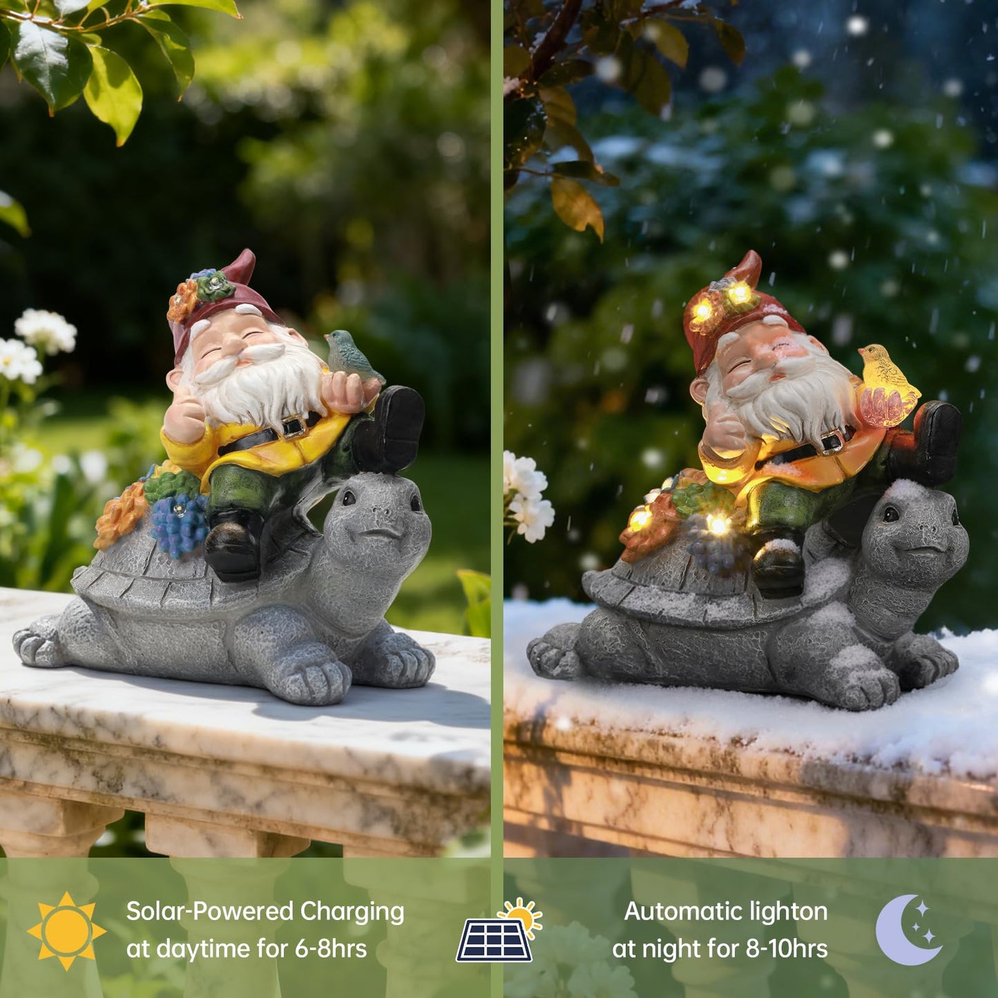 Ayadon Solar Garden Animal Lantern Statue Figurine Lights Decor for Patio Yard