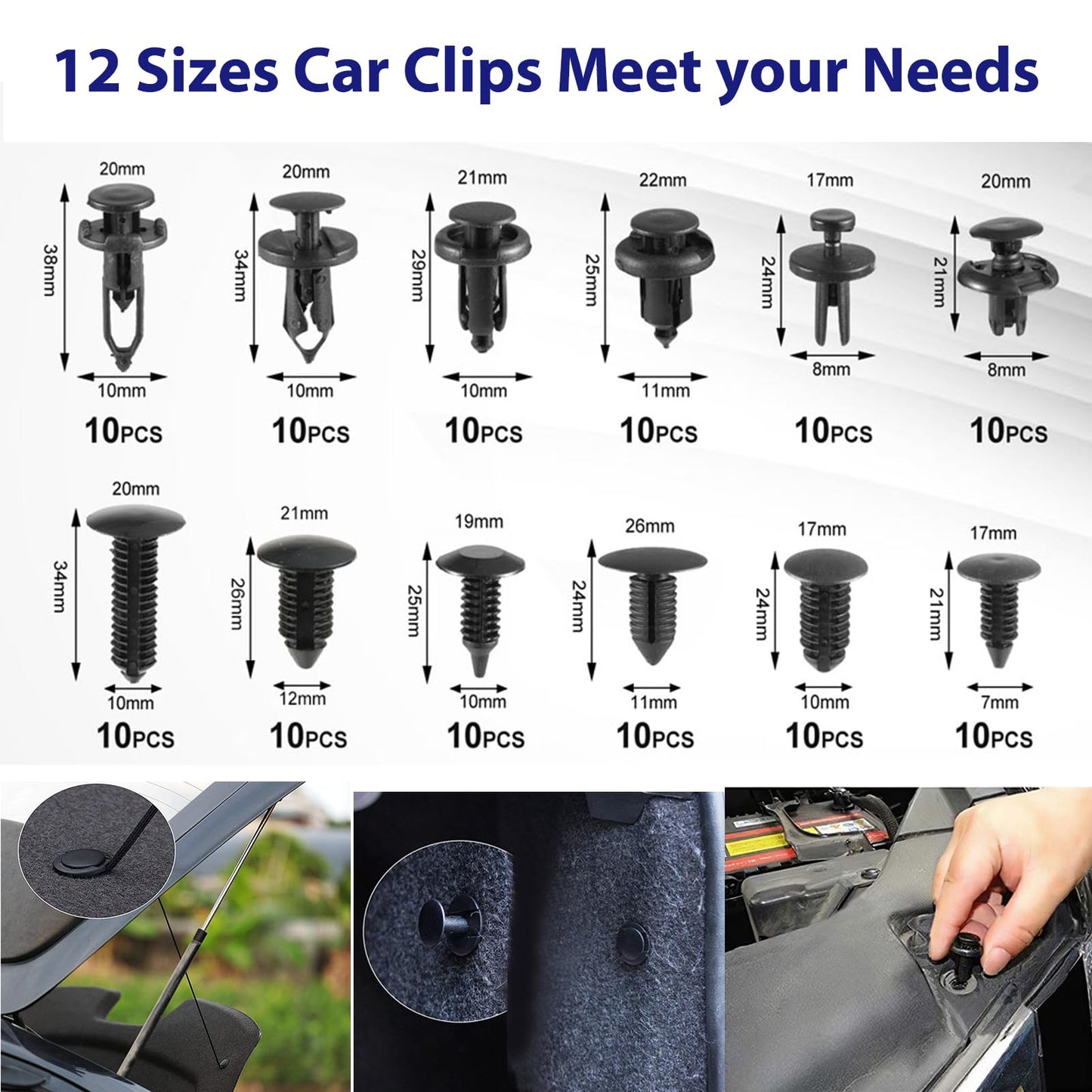 JNLK 352pcs Trim Removal Tool, Pry Tool, Door Panel Removal Tool Kit, Clip Tool, Fasteners Removal Tool with Car Retainer Body Clips Set