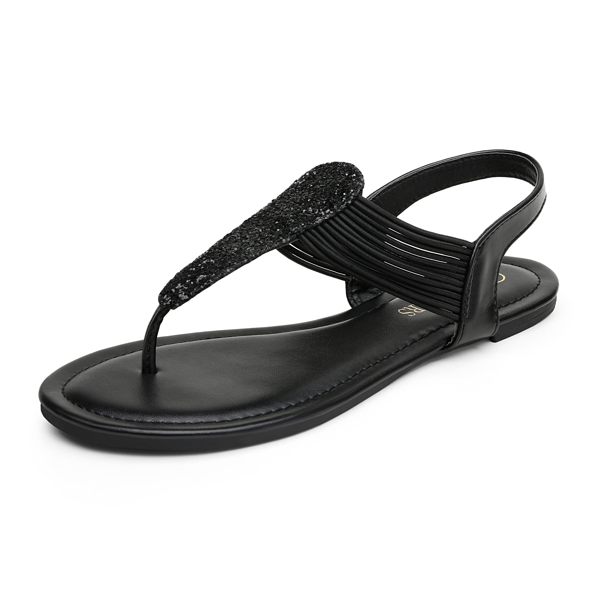 DREAM PAIRS Women's Elastic Strappy String Thong Ankle Strap Summer Gladiator Sandals