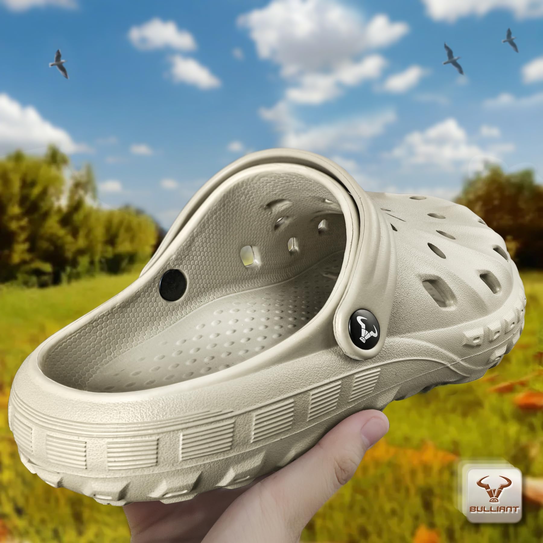 BULLIANT Men Clogs,Comfortable Mules Sandals for Men Women Cushioned Footbed Arch Support-EVA Ligthweight