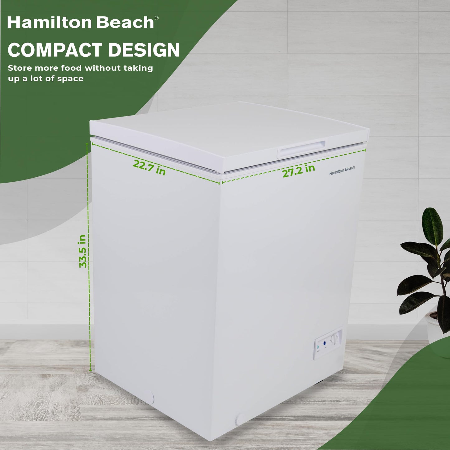 Hamilton Beach HBFRF700-WHITE-COM, Chest Deep Freezer, 7 Cu. Ft. Capacity, Adjustable Thermostat-Removable Vinyl Coated Wire Basket