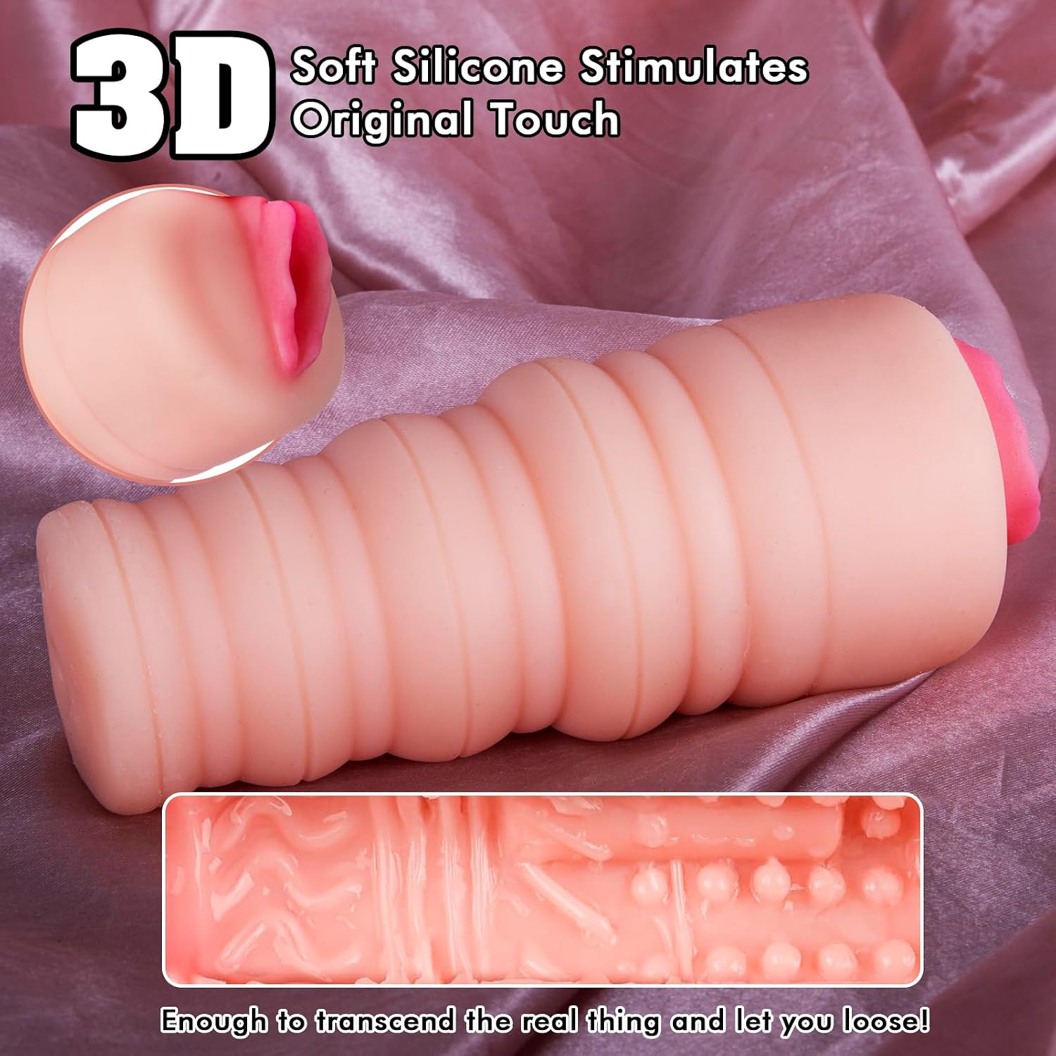 215g Portable Male Masturbator for Beginners, TPE Soft Adult Toy, Reusable Waterproof Pocket Pussy, Skin-Friendly Discreet Pleasure Toy for Men, Flesh