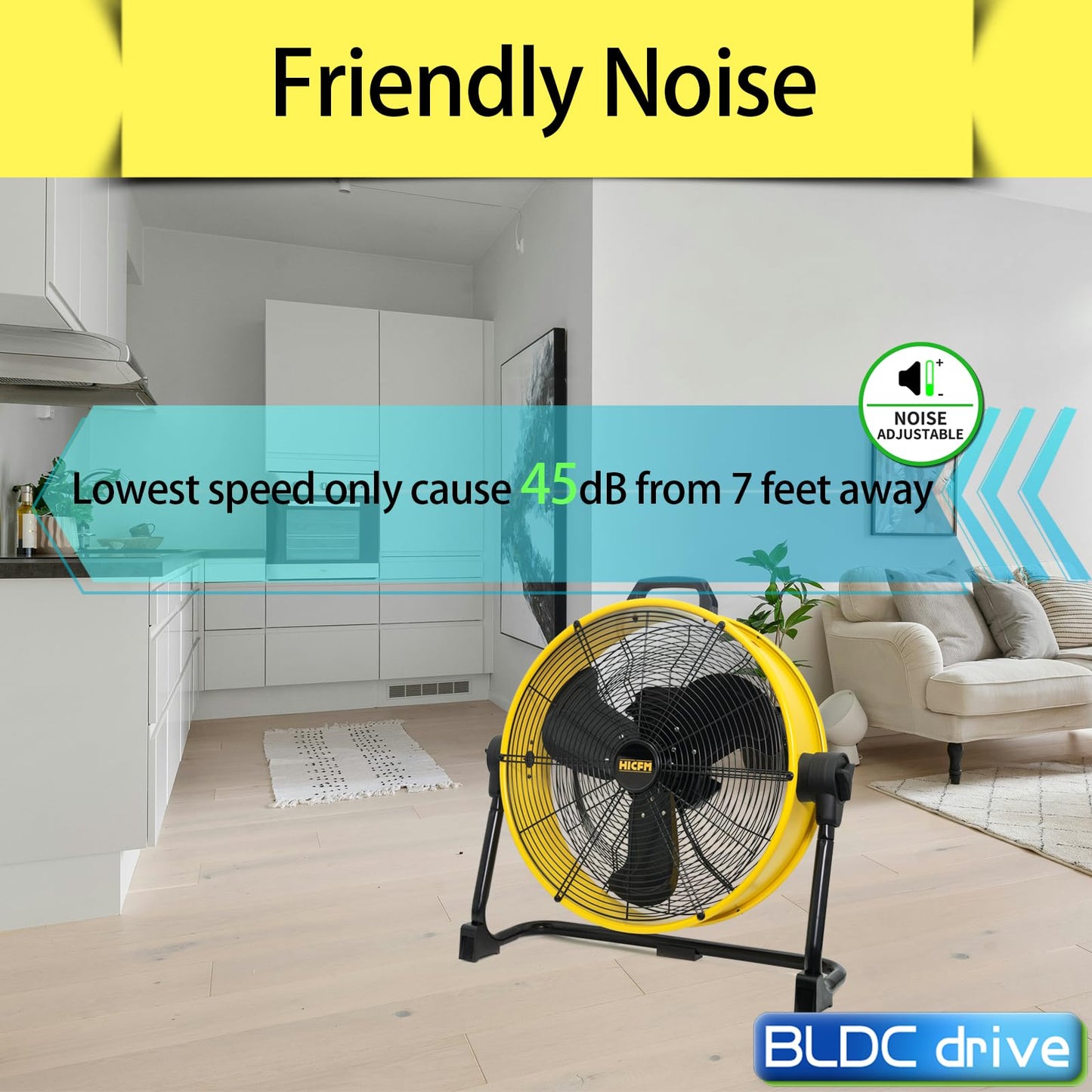 HiCFM Industrial Drum Fan High Velocity Heavy Duty Metal Air Circulator for Basement Warehouse Factory workshops Patios