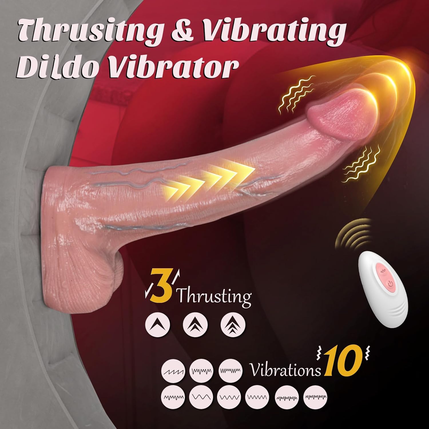 Gunwai Inflatable Position Pillow with Thrusting Vibrating Dildo Set