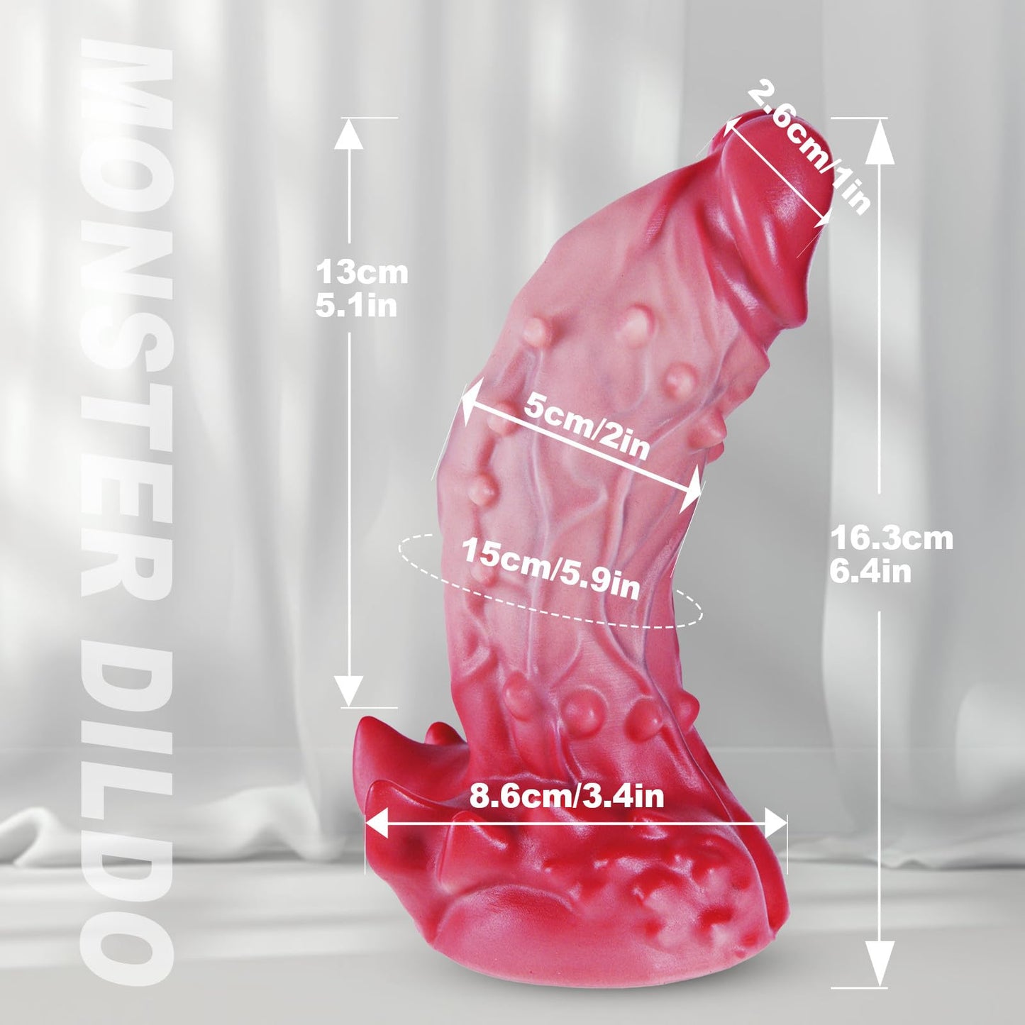 Soft Silicone Realistic Small Short Thick Dildo for Women Men, 6.4 Inch Curved Fantasy Monster Dildo