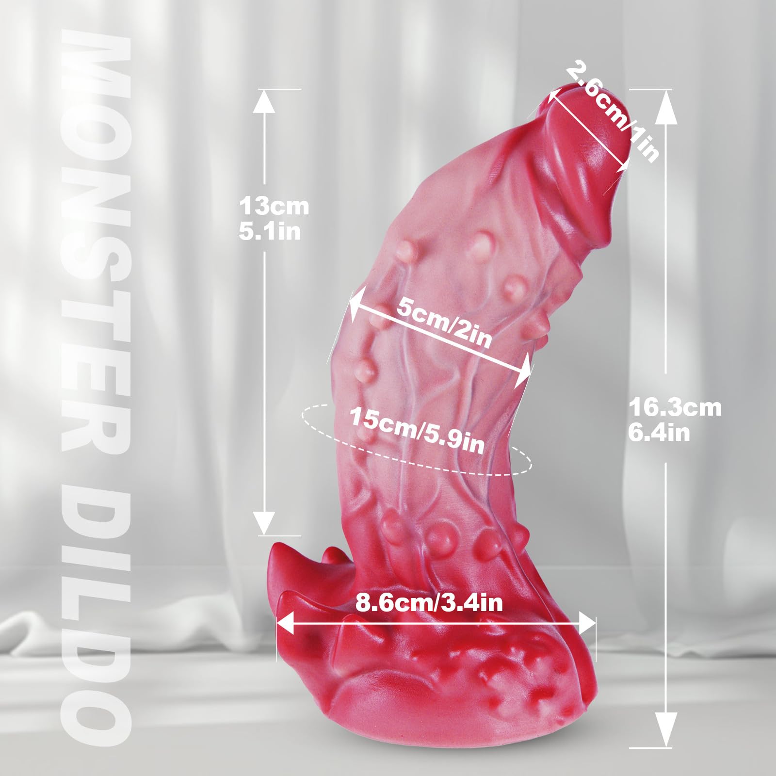 Soft Silicone Realistic Small Short Thick Dildo for Women Men, 6.4 Inch Curved Fantasy Monster Dildo