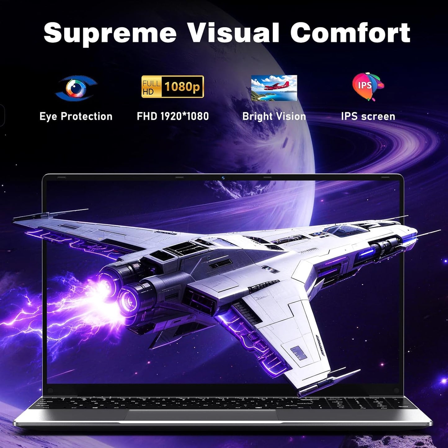 NIAKUN 15.6 Inch Laptop Computer Windows 11 Pro 8GB 256GB Silver