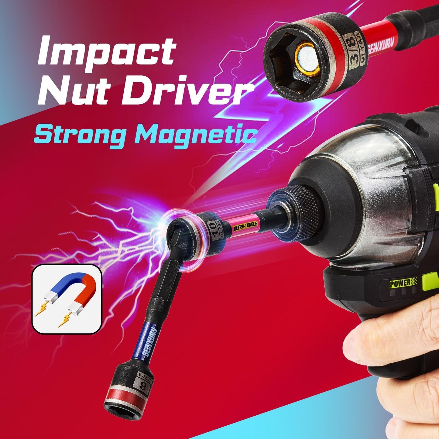 Impact driver bit set, plastic box