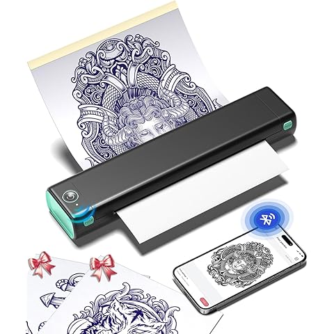 Gloryang Wireless Tattoo Transfer Stencil Printer Portable Thermal Machine Black