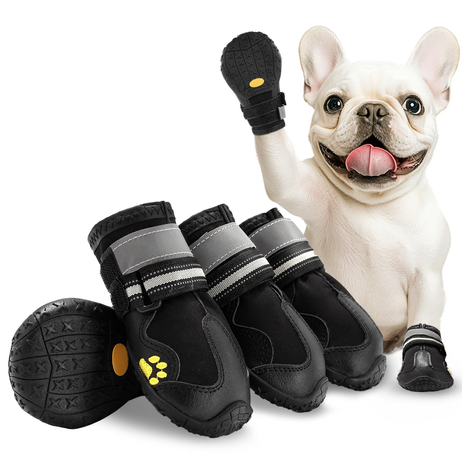 Aokown Dog Shoes for Small Dogs, Medium Large Dog Boots for Winter Snow, Hot Pavement, Dog Booties & Paw Protectors,A1711