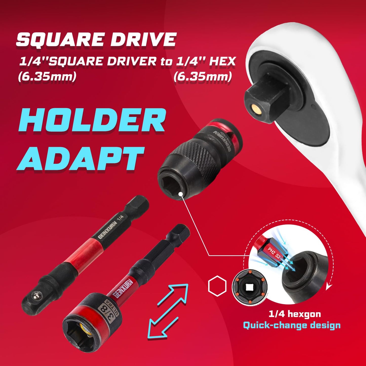 Impact driver bit set, plastic box