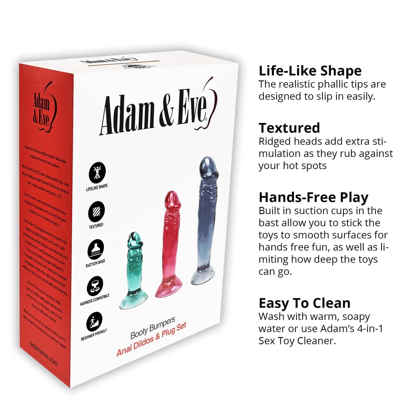 Adam & Eve Realistic Dildo - Premium Sex Gadgets for Women, Suction Cup Base for Personal Pleasure