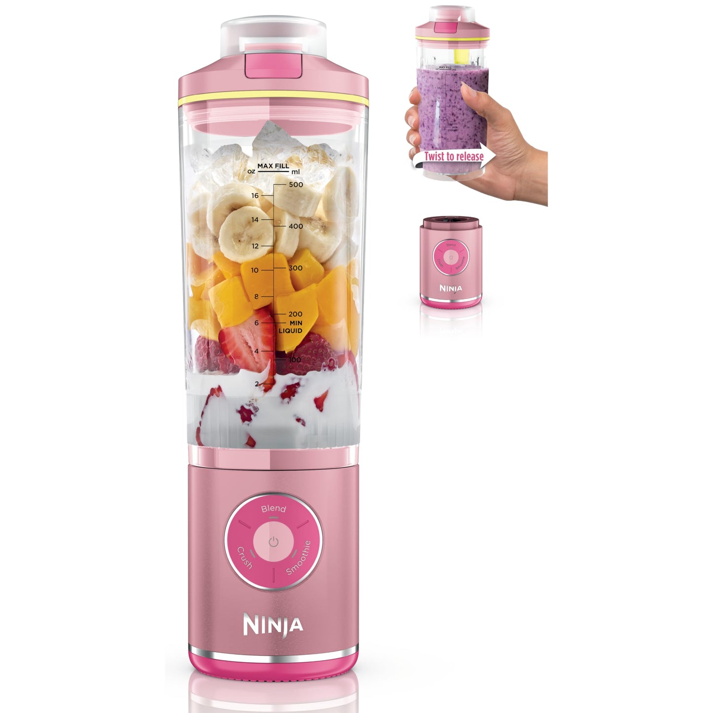 Ninja Blender, Blast Max, Cordless, Personal Blender for-Smoothies, Frozen Drinks, Ice Crush, 22 oz. Removable Vessel, Leakproof-Lid, BPA-Free, Dishwasher Safe, Auto-iQ Technology