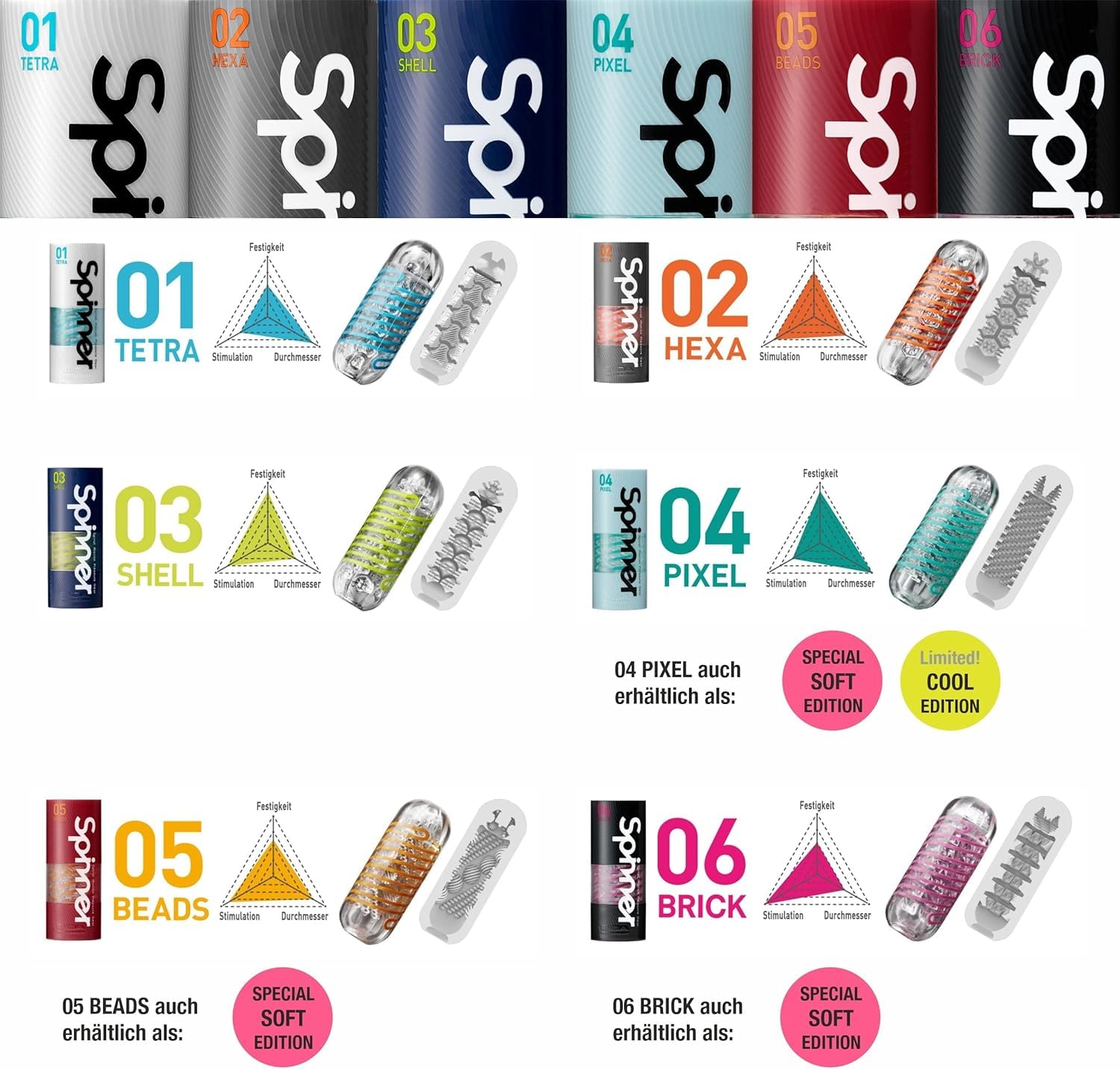 TENGA Spinner Adult Male Masturbator Sex Toys Sleeves for Men-Spiral Motion Pleasure