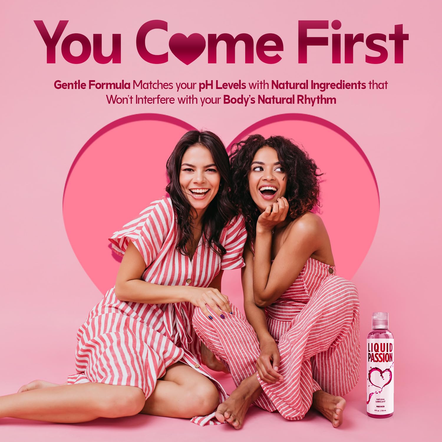 Liquid Passion Natural Water-Based Personal Lube, pH Friendly, Fragrance-Free & Hydrating, Safe for Toys & Condoms. Made in USA