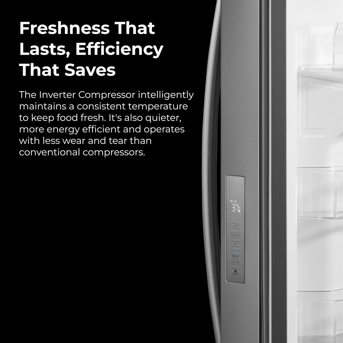 Kenmore 36" French Door Refrigerator with Freezer - Accela Chill, Adjustable Shelving, Dual Evaporator, ENERGY STAR Certified, 28.6 cu. ft. Capacity - Fingerprint Resistant Stainless Steel