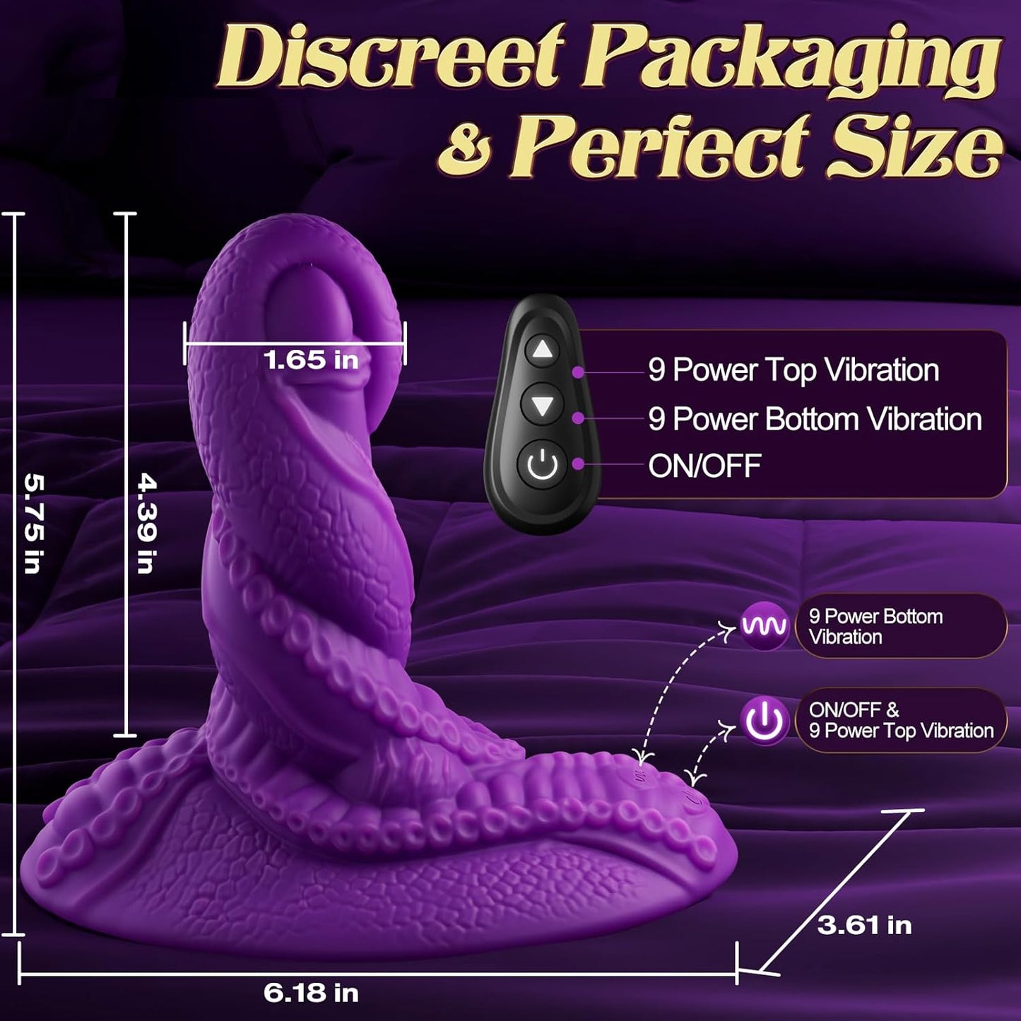 Monster Dildo Vibrator Sex Toys - Sit and Ride Fantasy Tentacle Dildo 9+9 Vibration Modes for Women and Men Sex Machine, Adult Toys with Dual Motors for G Spot, Strong Suction Cup