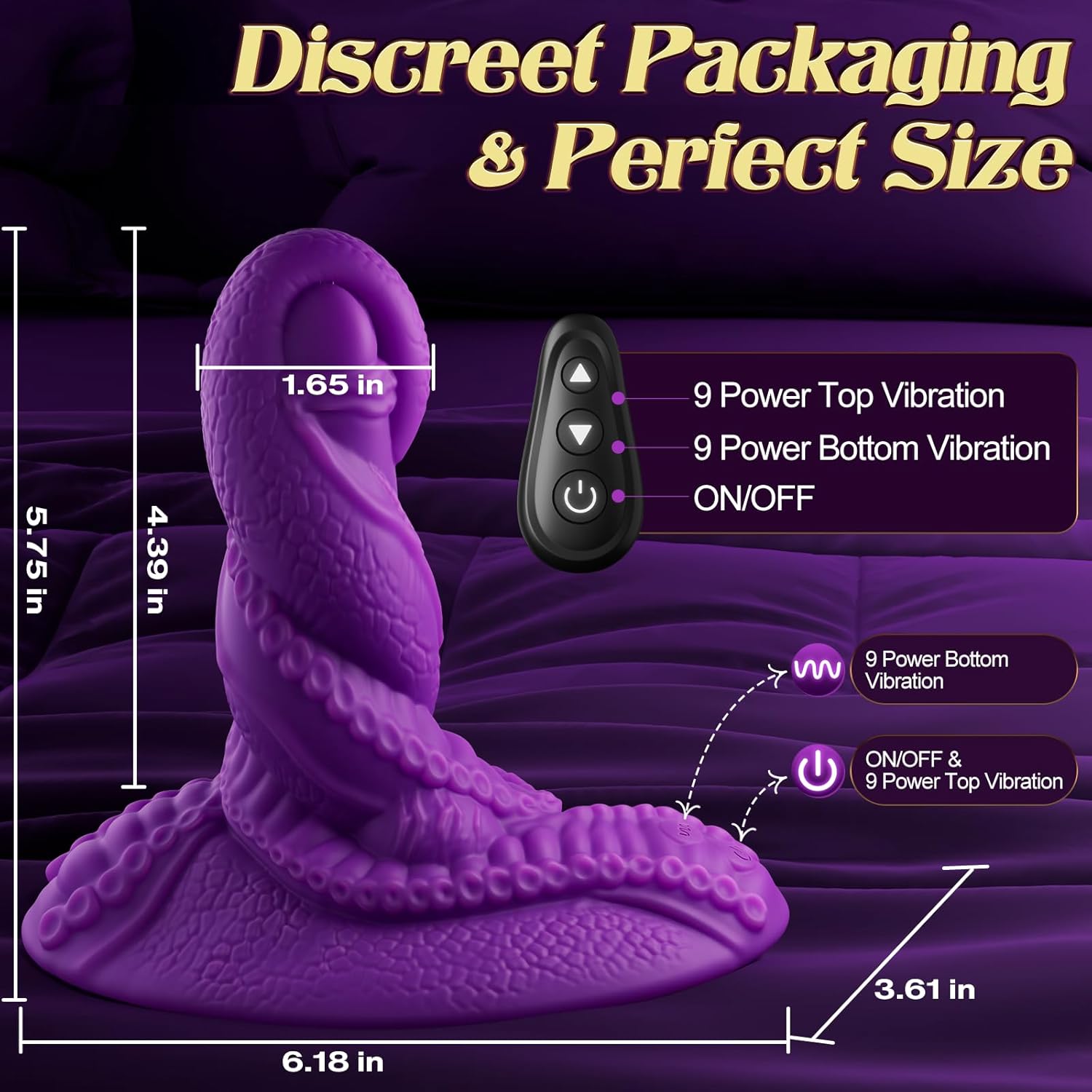 Monster Dildo Vibrator Sex Toys - Sit and Ride Fantasy Tentacle Dildo 9+9 Vibration Modes for Women and Men Sex Machine, Adult Toys with Dual Motors for G Spot, Strong Suction Cup