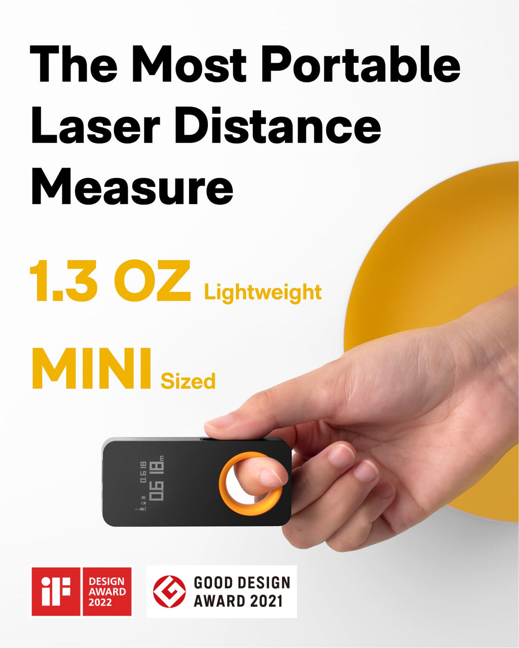 HOTO Laser Measuring Tool, Fathers Day Dad Gifts, Pocket-Size 98Ft Laser Tape Measure ±2mm Accuracy, USB-C Rechargeable, OLED Display, Ft/M/in Unit, Real-Time Data Sync, Cool Gadgets Gifts for Men