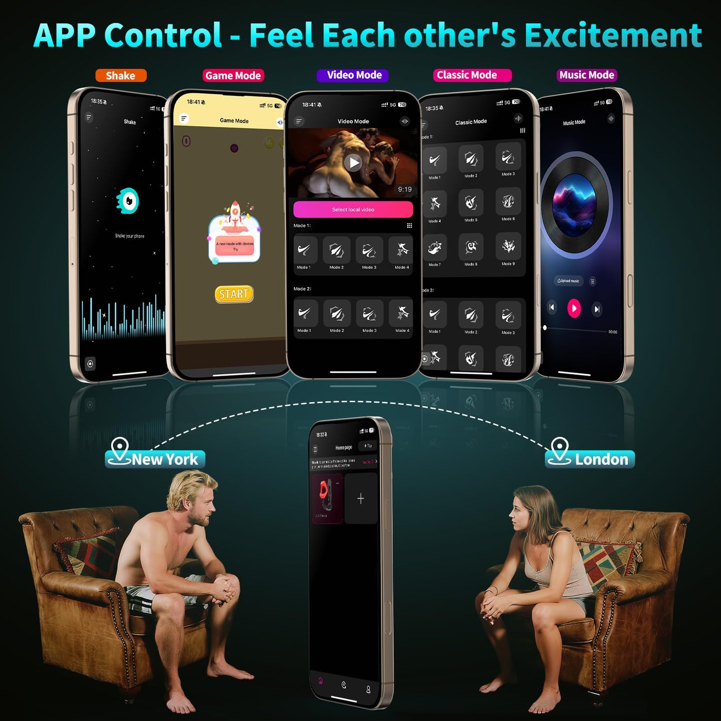 AUSLOVE Prostate Massager Anal Vibrator, 9 Modes Thrusting Butt Plug & Vibrating Cock Ring Adult Sex Toys, P Spot Massager App Remote Control Male Sex Toys for Men, Dildo Vibrator for Women Couples