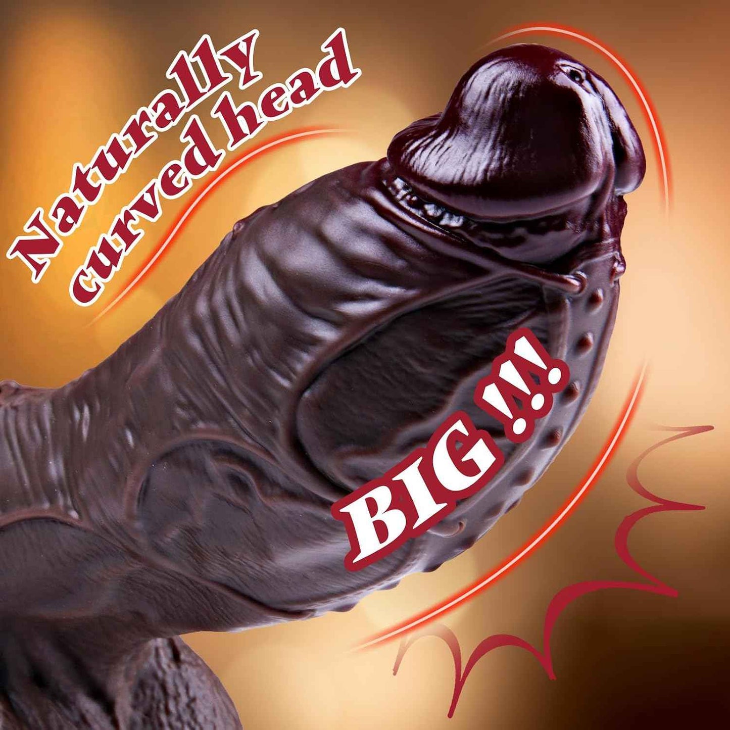Umania Realistic Silicone Dildo with Suction Cup 5.5 inch Black
