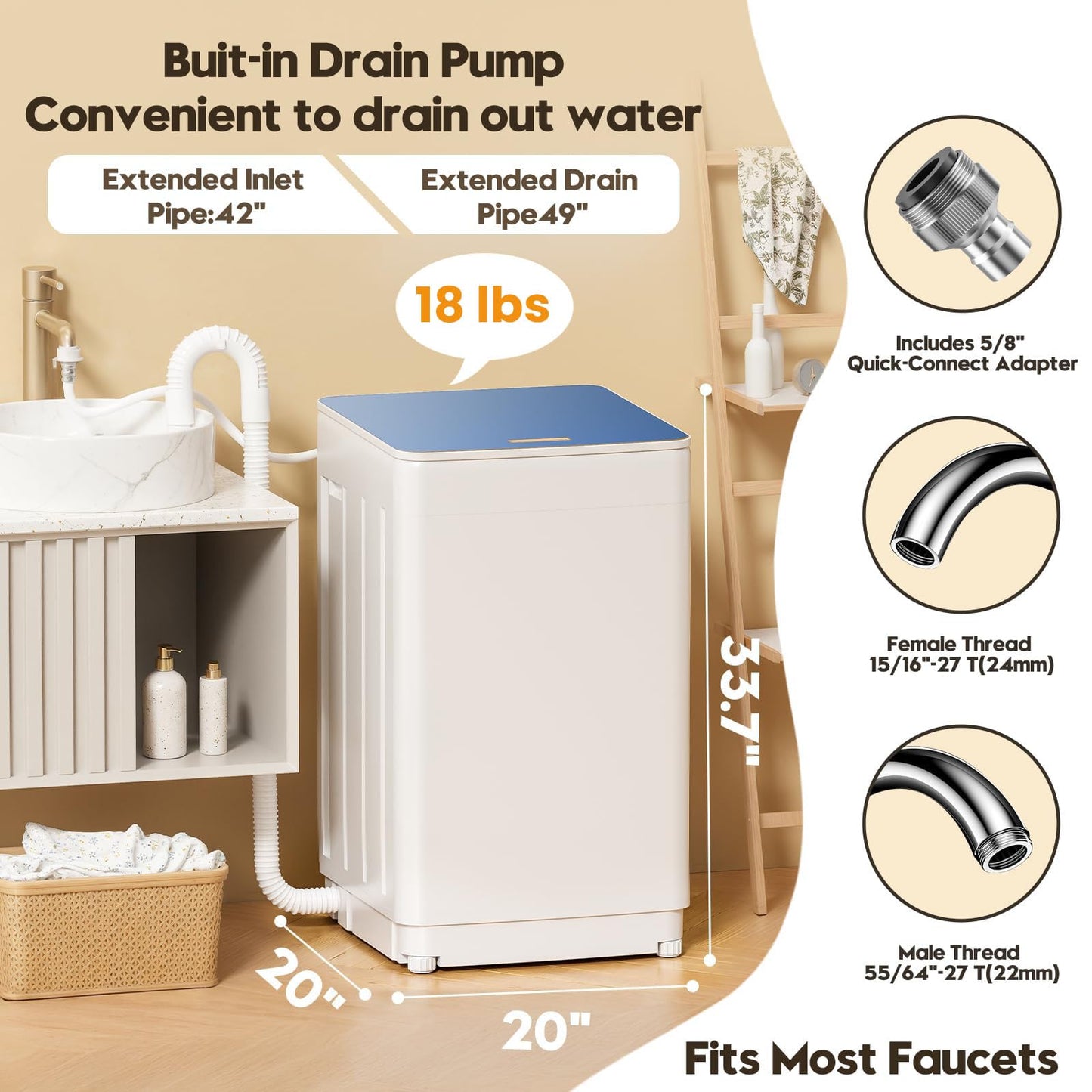 Auertech Portable Washer and Dryer Combo Set