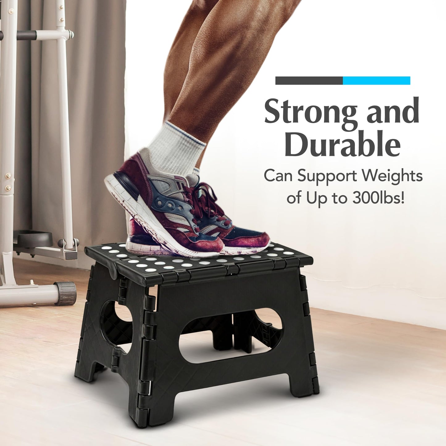 Handy Laundry Folding Lightweight Step Stool - Sturdy Enough to Support Adults and Safe Enough for Kids - Opens Easy with One Flip - Great for Kitchen, Bathroom or Bedroom