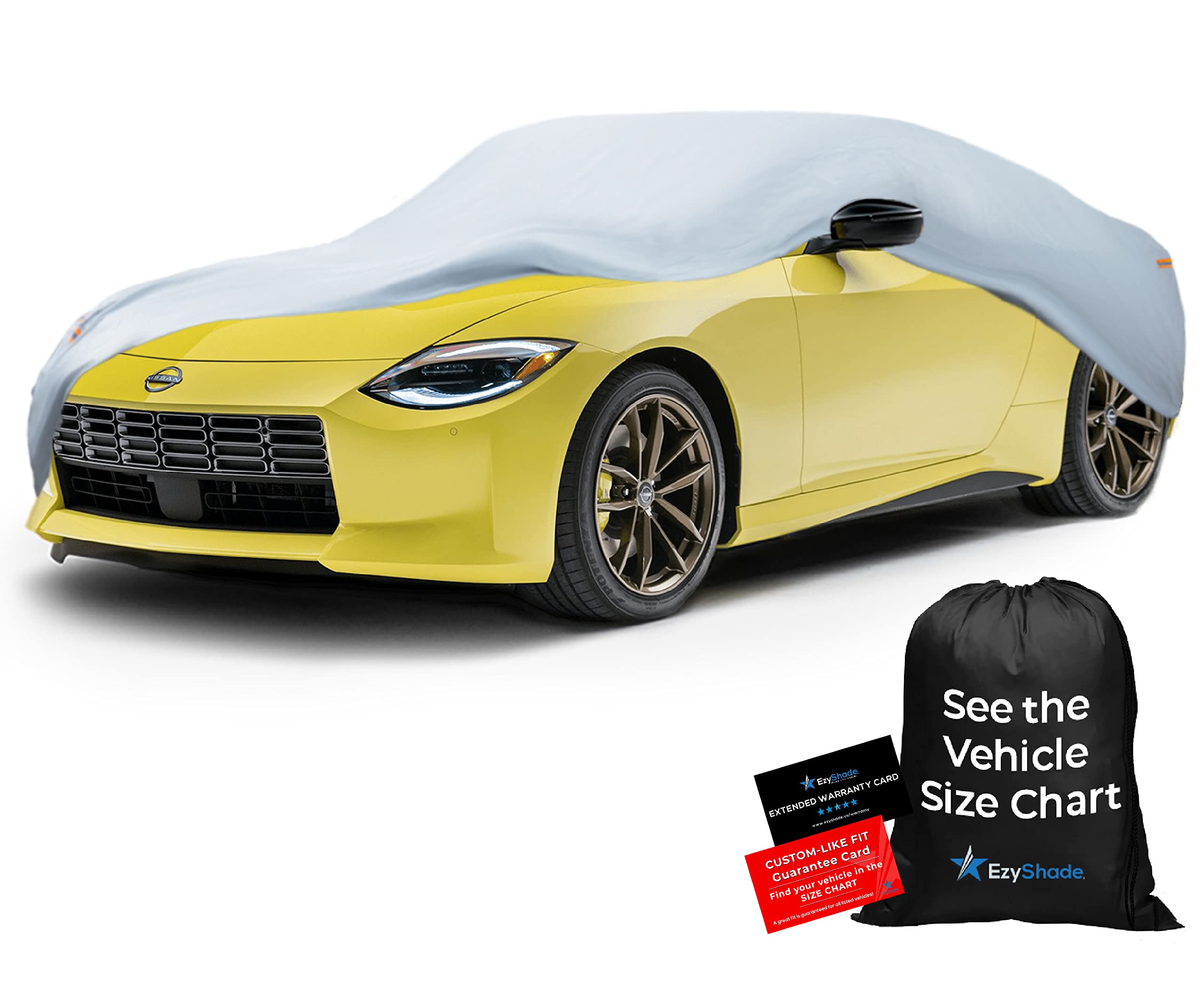 EzyShade 10-Layer Car Cover Waterproof All Weather. See Vehicle Size-Chart for Accurate Fit. Outdoor Full Exterior Covers for Automobiles Sedan Hatch. Rain Sun Snow.