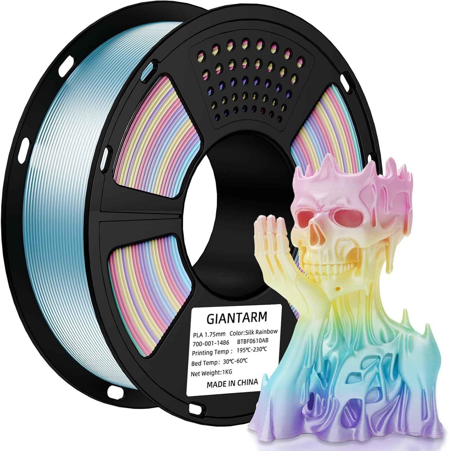 GIANTARM 3D Printer PLA Filament, Glitter Blue Filament, 1.75mm Dimensional Accuracy +/-0.03mm, 1080 Feet per Roll, Vacuum Packaging, for Most 3D FDM Printer