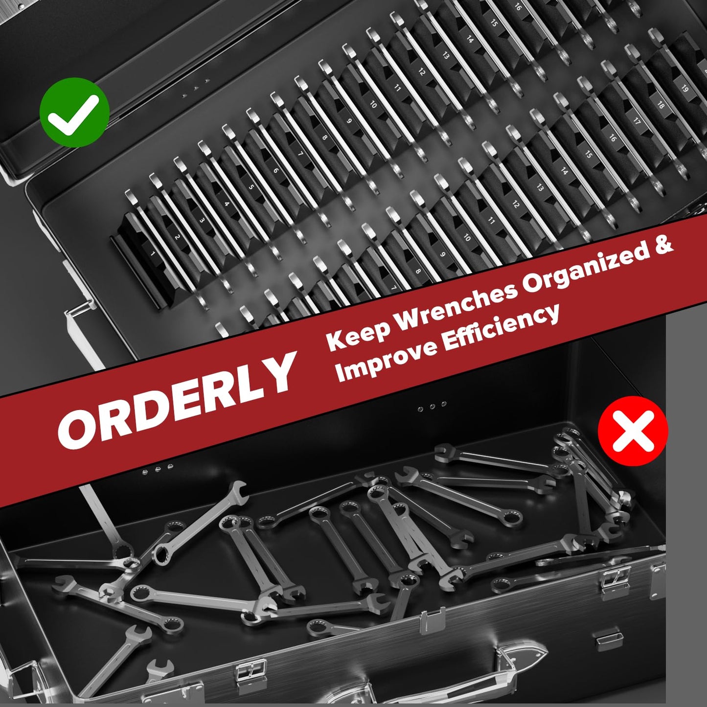 Matscover 40PCS Modular Wrench Organizer