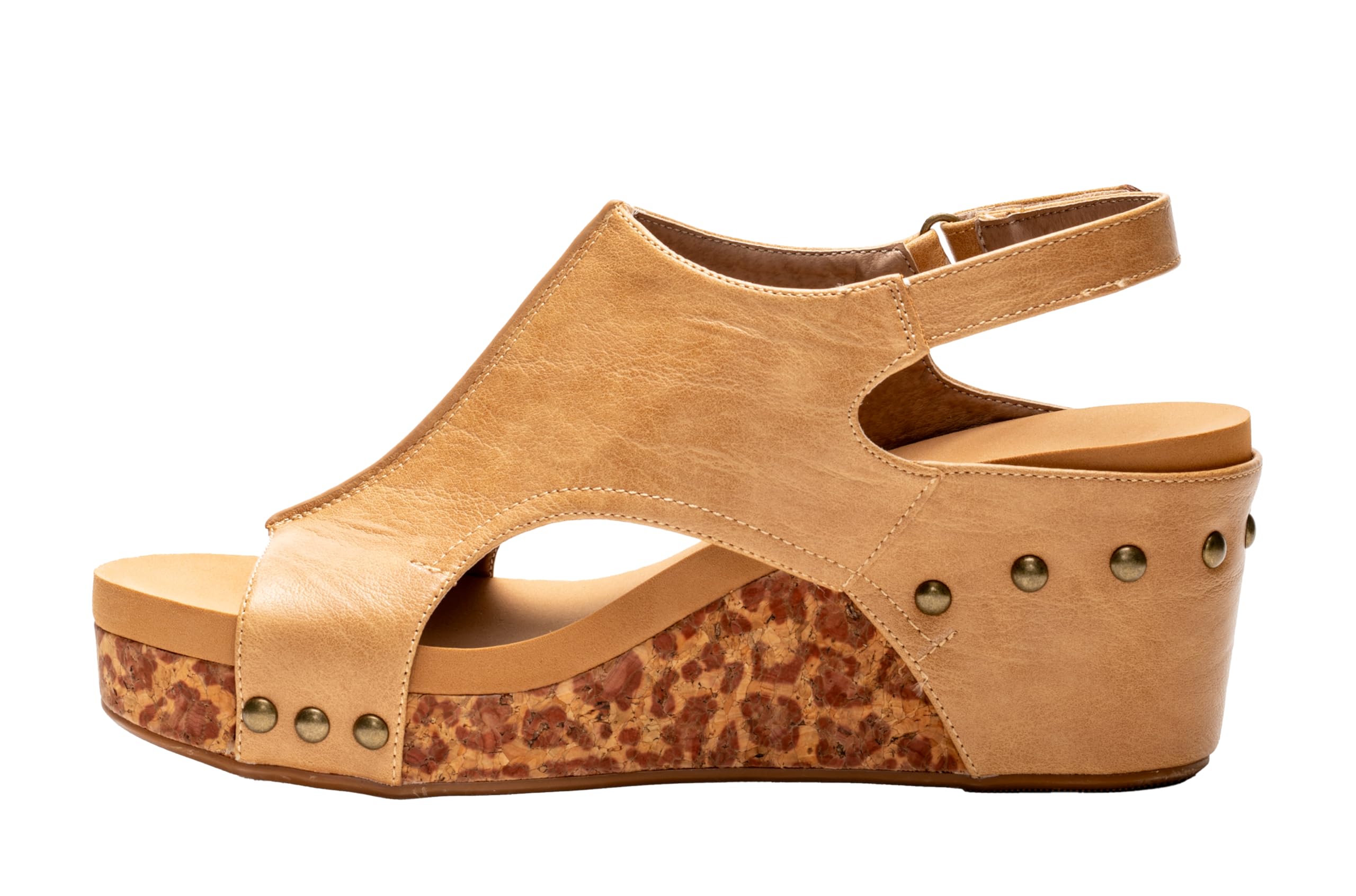 Corkys Footwear Womens Carley Wedges, Featuring Corkys EVA Foam Cushioned Insoles, A 2.5 Inch Heel, Lightweight For All Day Wear, And Hook And Loop Closure